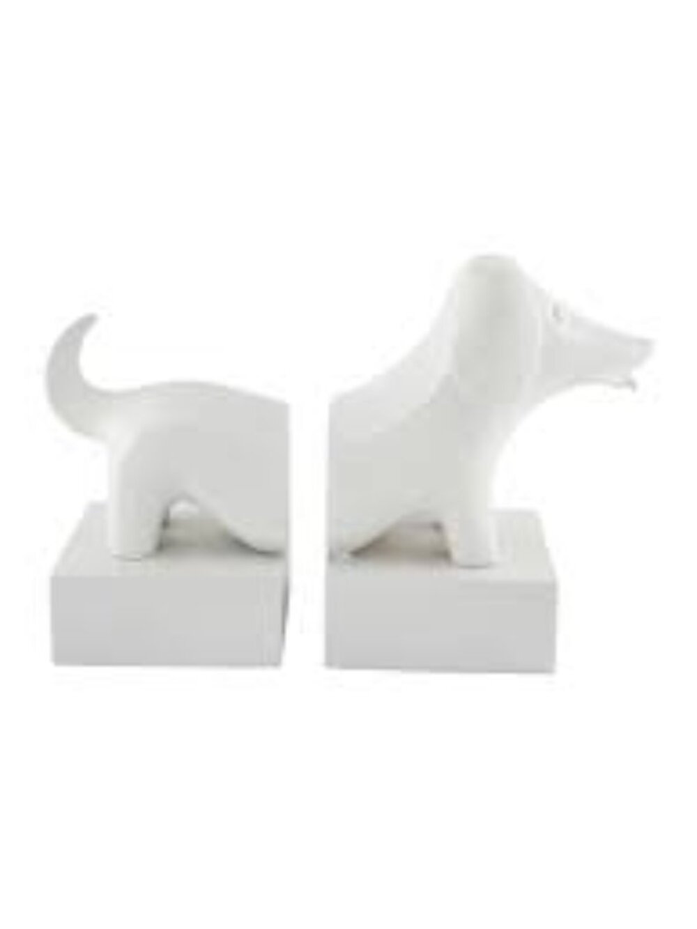 Jonathan Adler Dachshund White Bookends